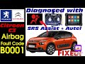 Citroen C3 Airbag test   repair fault code B0001 with SRS Assist (Resistor bypass box)