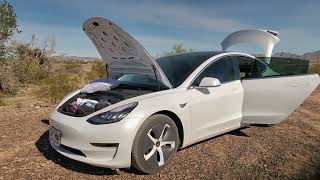 Tour of a Solo Woman Living in a Tesla Electric Car