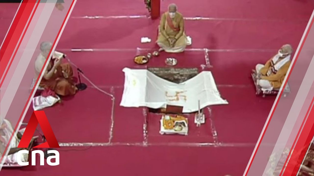 Indian PM Modi attends groundbreaking ceremony for Ayodhya temple