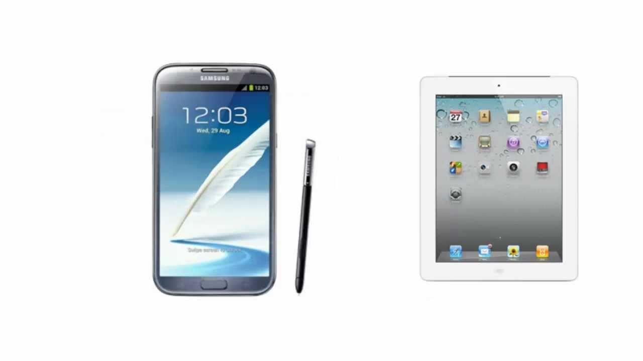 Samsung Galaxy Note 2 vs Apple iPad 3, full tablet specifications - YouTube