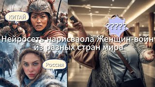 Нейросеть нарисовала Женщин-войнов из разных стран мира #ai #midjourney #нейросеть #art #shorts