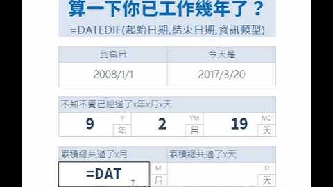 計算時間區間_DATEDIF函數