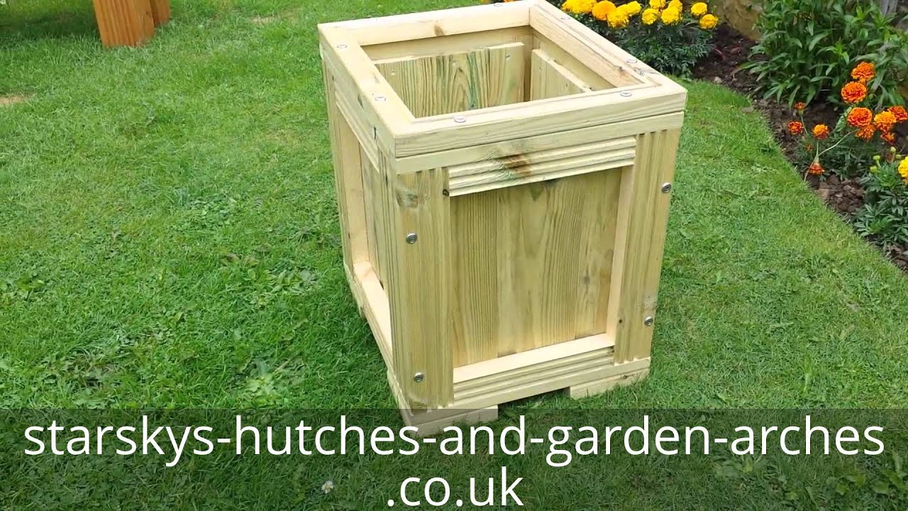 Tall Wooden planter decking patio garden