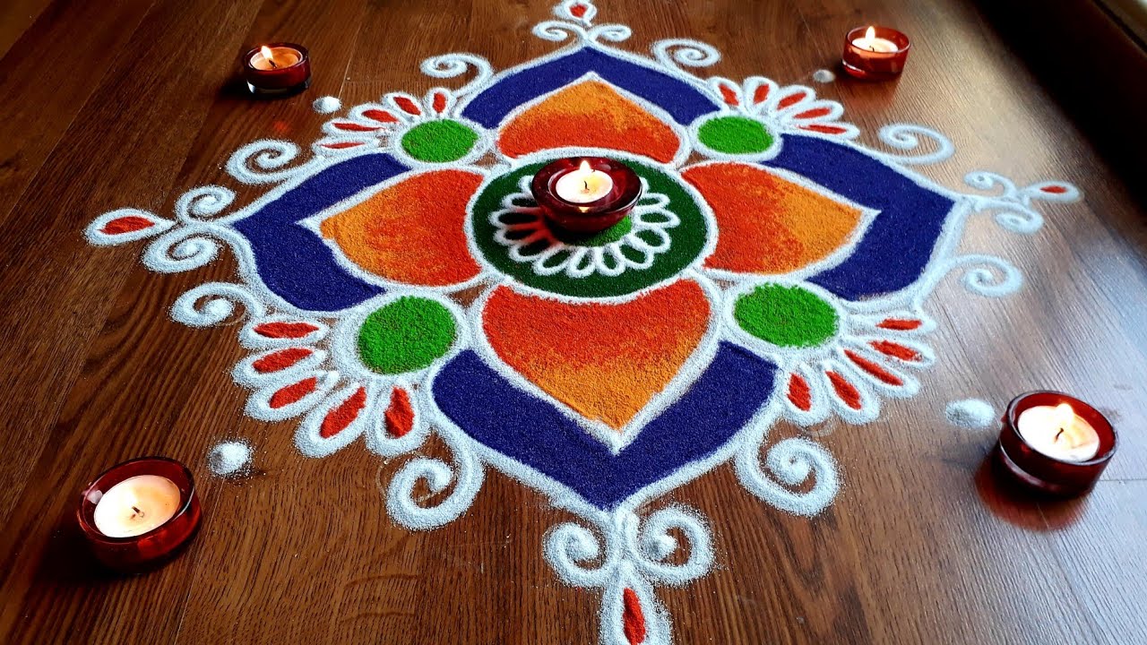 Very attractive free hand Rangoli designs with colours by Shital ...