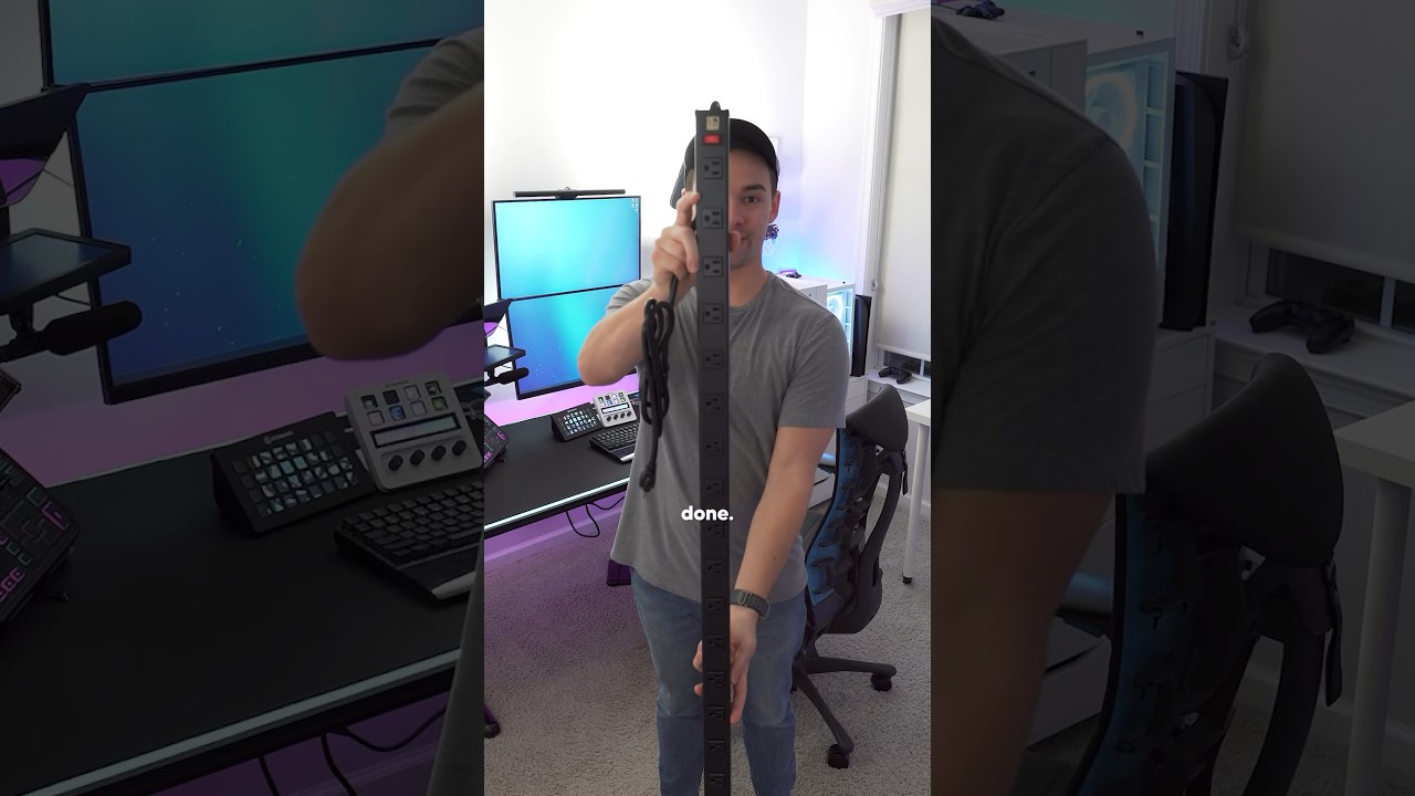 Extra long power strip is the way ✅🔌 Cables managed 😤💪🏼