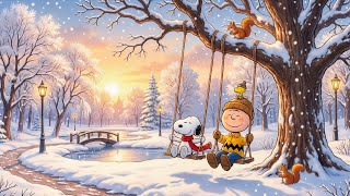 Vreedzaam Winter Park met Charlie Brown en Snoopy ❄️ | Vrolijke jazz voor positieve vibes en geze...