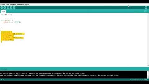 Código de Programación en Arduino (LED 9) //PROGRAMACIÓN BÁSICA