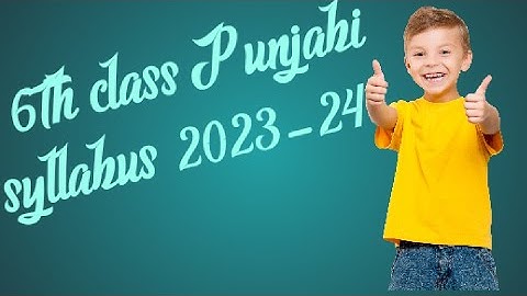PSEB 6th class Punjabi syllabus 2023-24