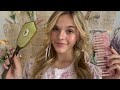 Asmr girly hair play  bows combs clips etc 