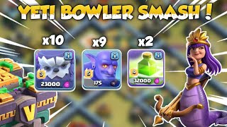 New Th14 'Yeti Bowler' smash with dual jump spell - Clash of Clans 
