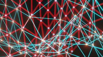Bokeh Abstract Background Video 4k - 2 Color Particles and Lines - Glow in the dark background Loop