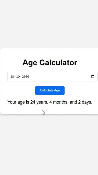 JavaScript Magic: Build Your Own Age Calculator - YouTube