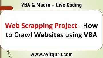 Web Scrapping Project - How to Crawl Websites using VBA