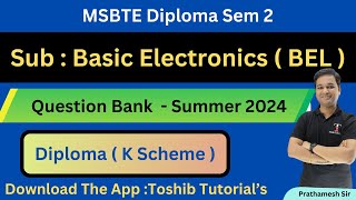 Basic Electronics (BEL) | IMP Questions | Semester 2 | MSBTE | K-Scheme | Toshib Tutorials screenshot 3