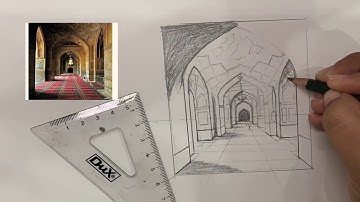 HOW TO DRAW PERSPECTIVES OF MUGHAL ARCHITECTURE | SKETCHING TUTORIAL