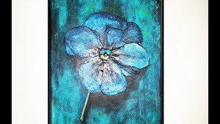 Painting Demonstration / Acrylic /Flower Pansy/Texture Techniques/ MariArtHome