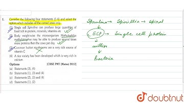 Consider the following four statement (1-4) and select the option which includes all the correct...