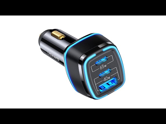 Chargeur De Voiture Usb C 105w, Chargeur Usb Allume-cigare Avec Pd 65w 20w  Double Ports Usb-c & 20w Qc 3.0