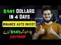 I earned 141 from binance  binance auto invest daily profit  binance trading