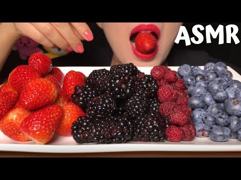 ASMR Mix of Berries Eating Sound 딸기 + 블랙베리 + 블루베리 + 라스베리 먹방 리얼 사운드
