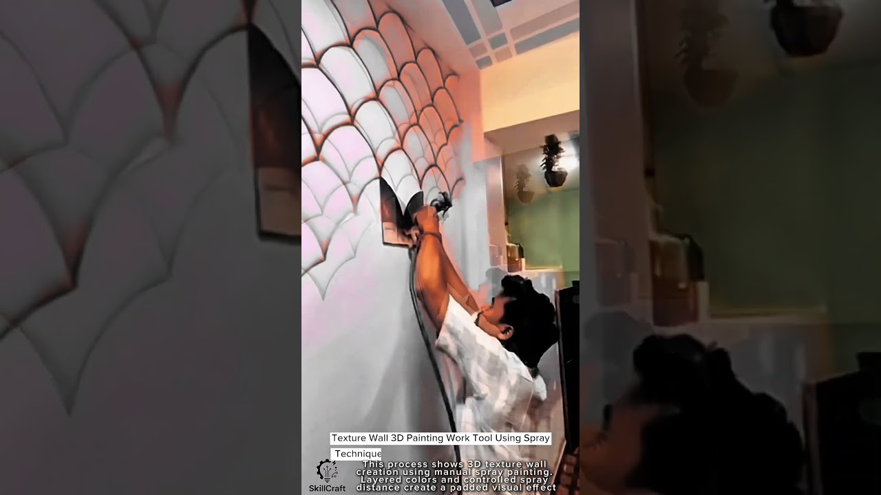 Texture Wall 3D Painting Work Tool Using Spray Technique 