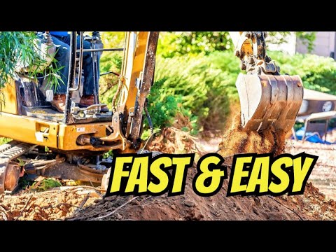 How To Remove Tree Stumps Fast With A Mini- Excavator! - YouTube