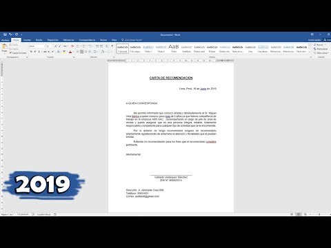 Como hacer una carta de recomendación personal en Word