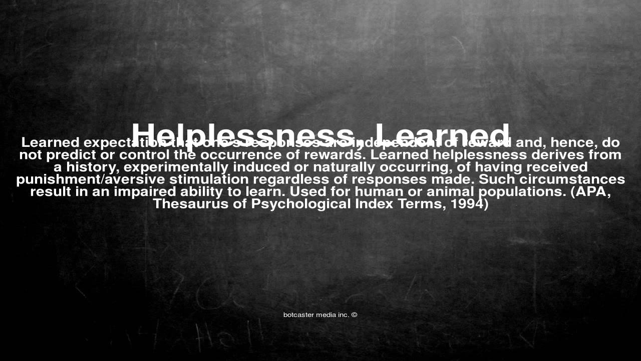 Medical Vocabulary What Does Helplessness Learned Mean YouTube Medical Vocabulary What Does Helplessness Learned Mean YouTube