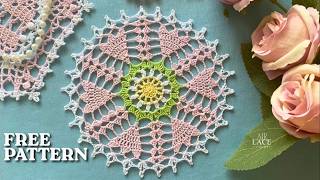 How to Crochet an Easy Floral Doily in Minutes! Spring Tulip Pattern