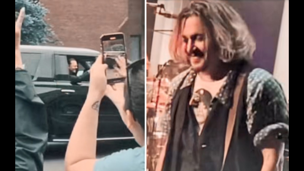 Джонни Депп застигнут врасплох — застенчивый момент, о котором все говорят.