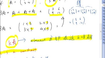 [HKDSEmath] M2 中學文憑 數學 - Matrices - 4 Matrices Operations