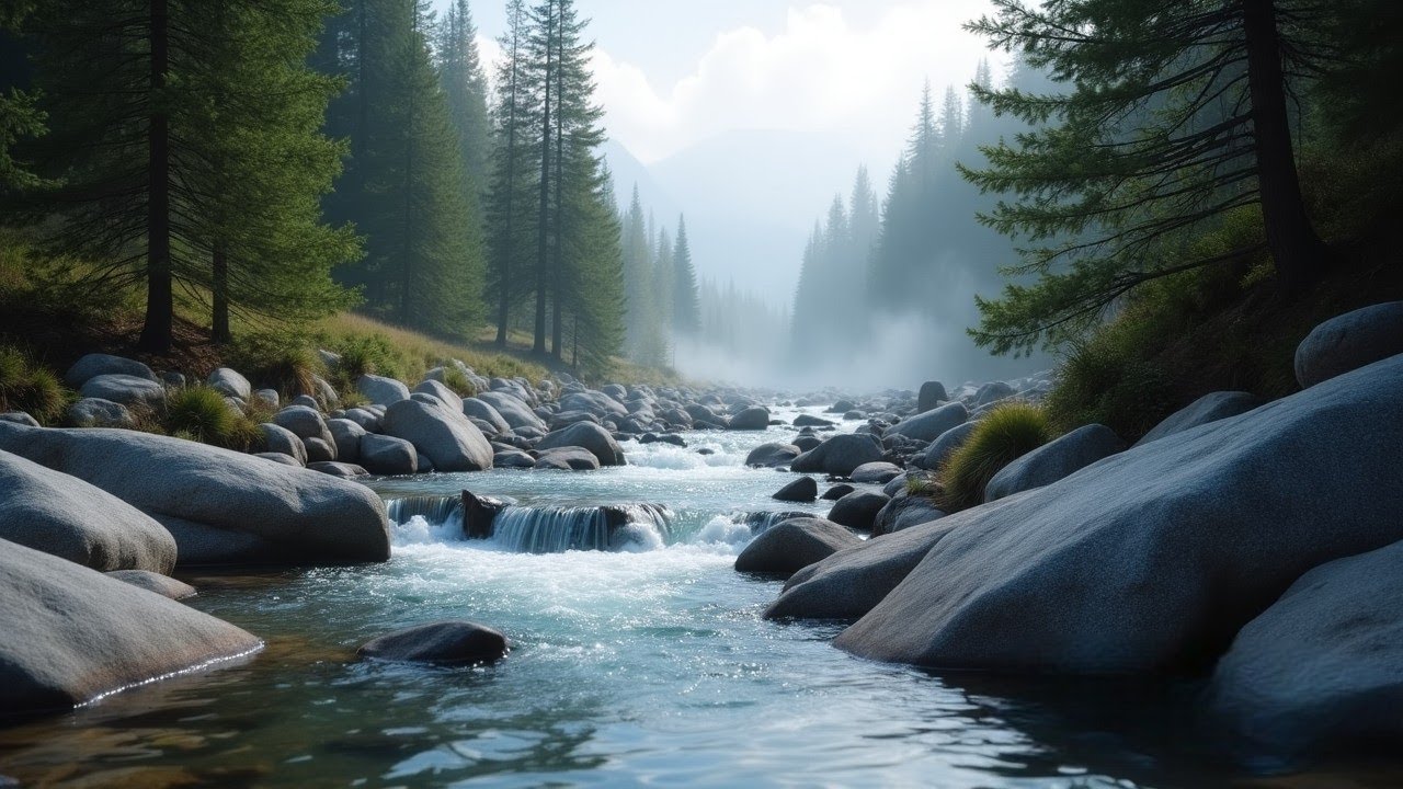 Small Mountain Waterfall, Birds Chirping Sounds, Nature Sounds for relax and focus