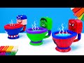 How to make toilet cup mod Superheroes Spider man, Hulk, Captain America with clay