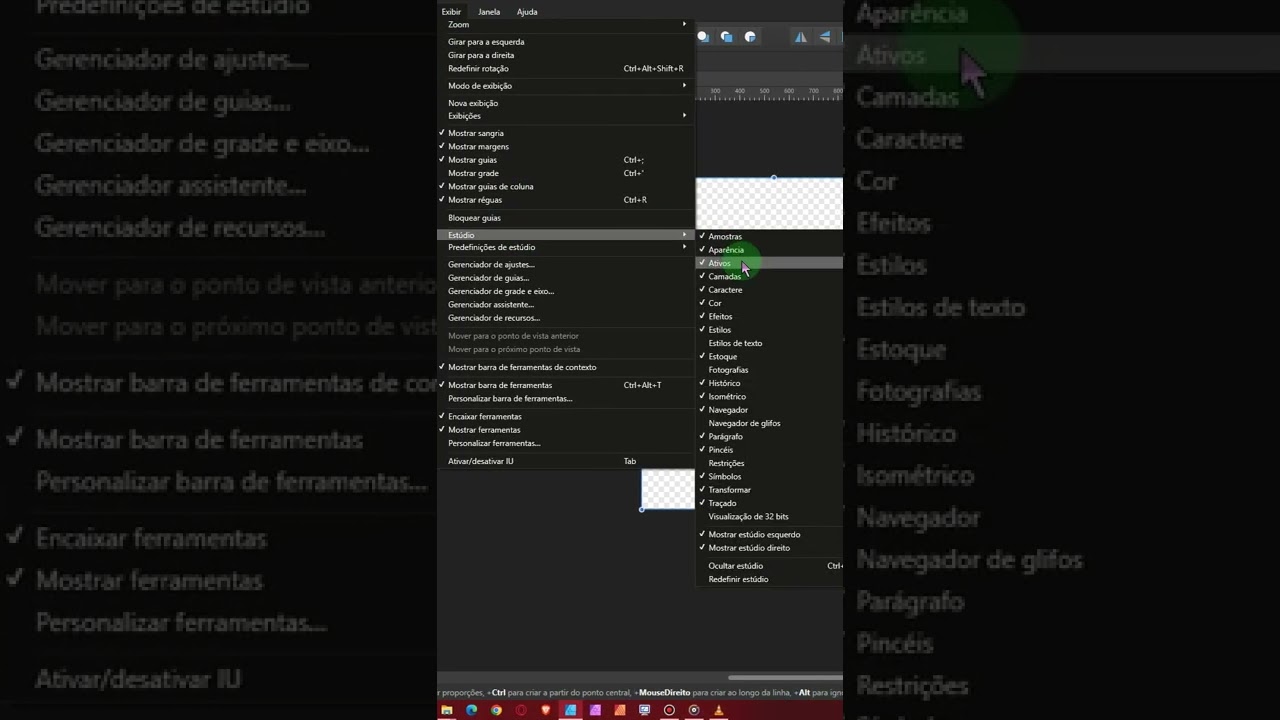 redimensionar as pranchetas do Affinity Designer