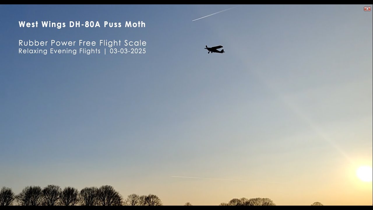 DH 80A Puss Moth | FF Rubber Power | Evening Flights