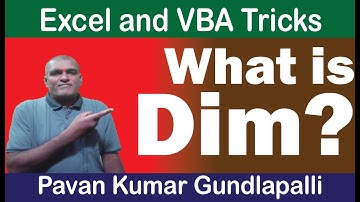 Excel VBA: What Is Meant By Dim||VBA Macros||How to Declare Variables in Macros Using DIM VBA Basics