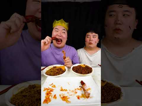 👑 King Ruins Beggar’s Jjapaghetti… Then Eats It Himself 😂 (No Talking) #shorts