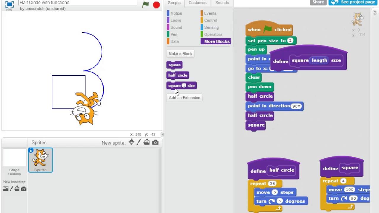 Unit 6, Lesson 5, Functions/blocks with parameters - YouTube