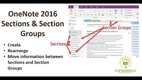 OneNote 2016 Sections and Section Groups