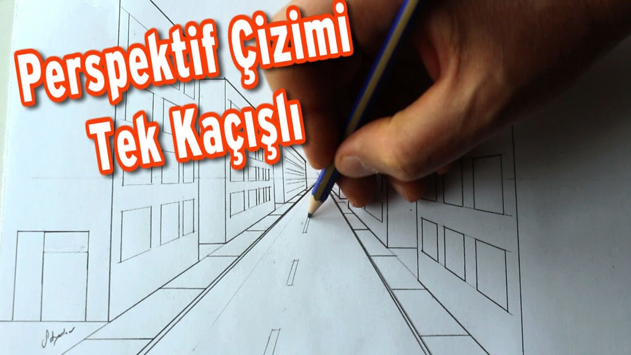 Tek Kaçış noktalı Perspektif - Cadde ve Bina Çizimi // Anlatımlı //