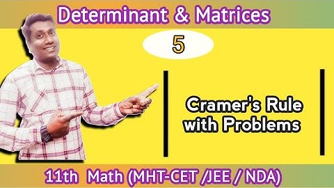 Determinant and Matrices 11th || Lec 5 || Cramer