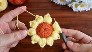 Wow!. Super 🤩 Very easy sunflower model crochet online narration with narration.Ayçiçeği örgü model