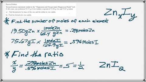 Calculating Percent Mass and Formulas from Experimental Data