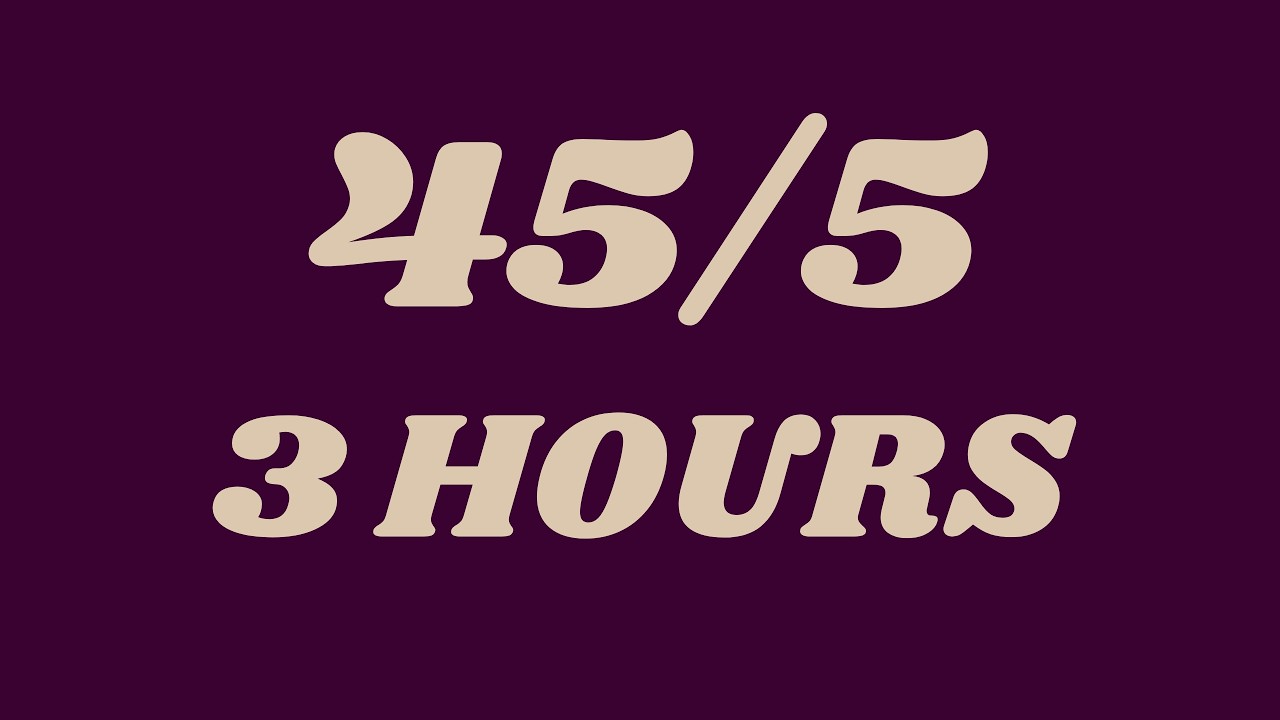 ADHD Relief & Deep Work | 3 Hour Pomodoro 45/5 Timer + Brown Noise ...