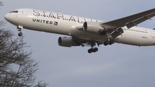 United Airlines Boeing 767 N653UA 'STAR ALLIANCE' Livery Landing London Heathrow Airport [1080p HD]