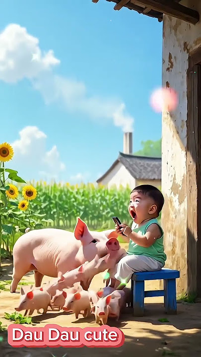 Em bé và những chú heo con đáng yêu #shortvideo  #short #viralvideo #cute #baby #pig