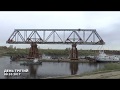Как в Тюмени железнодорожную часть совмещенного моста демонтировали. Октябрь 2017 г.