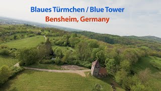 Drone flight around the Blaues Türmchen (blue tower) near Bensheim, Germany.