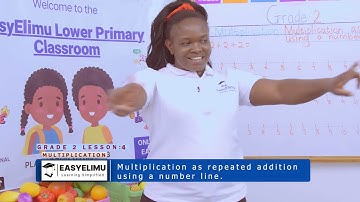 Multiplication as repeated addition using a number line | CBC Grade 2 math EasyElimu