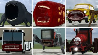 BLOOP, TRAIN EATER, CAR EATER, BUS EATER BUILDER, TV EATER SPIDER VS TREVOR HENDERSON BATTLE In GMOD